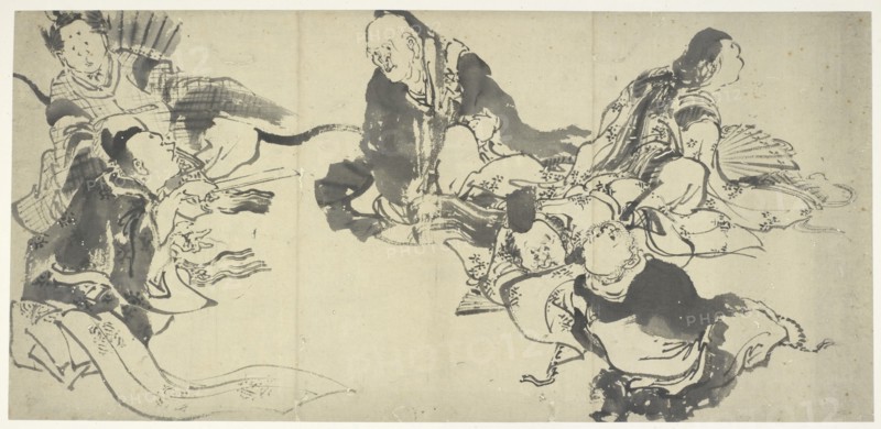 The Six Master Poets, late 18th-early 19th century. Creator: Hokusai.