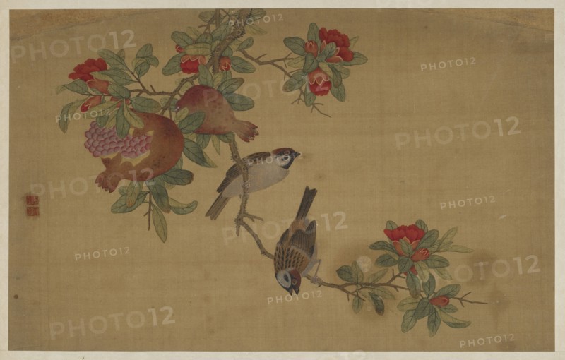 Birds, Fruit, and Flowers, Qing dynasty, 1741. Creator: Wu Zhang.