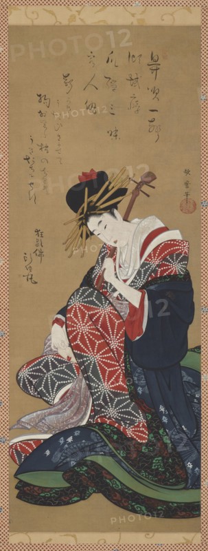 Shamisen Player, Edo period, late 18th-early 19th century. Creator: Kitagawa Utamaro II.