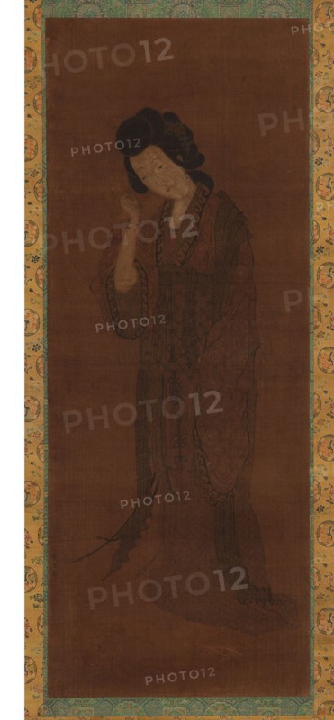 The Standing Figure of a Woman, Late Ming or early Qing dynasty, 17th century. Creators: Unknown, Yuan Qian.