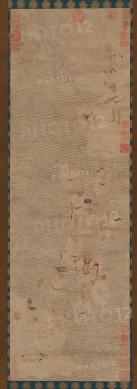 Eighteen Luohans Crossing a River, Ming dynasty, 16th-17th century. Creator: Unknown.