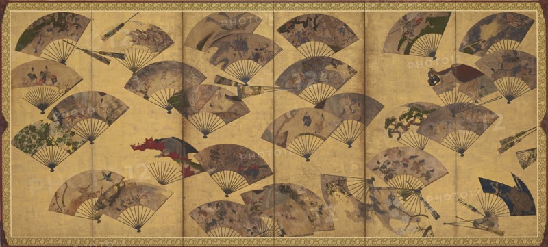 Screen with Scattered Fans, Edo period, early 17th century. Creator: Sôtatsu.