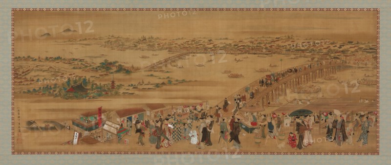 Ryogoku Bridge, Edo period, early 19th century. Creator: Utagawa Toyoharu.
