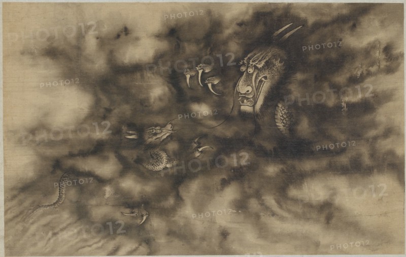 Dragons in clouds, Qing dynasty, 1684. Creator: Zhou Xun.