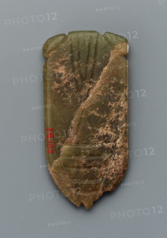 Tongue amulet in the form of a cicada (hanchan), Han dynasty, 206 BCE-220 CE. Creator: Unknown.