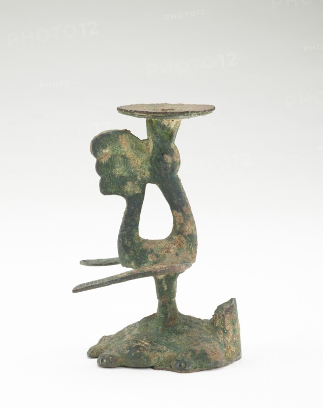 Lamp in the form of a bird standing on a tortoise, Han dynasty, 206 BCE-220 CE. Creator: Unknown.