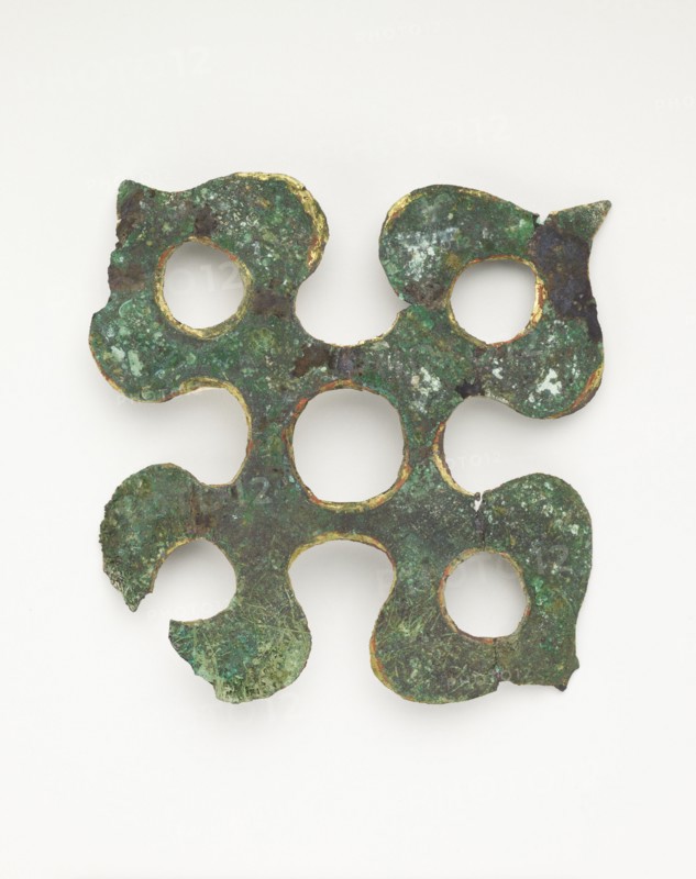 Ornament in the form of a persimmon receptacle (fragment), Han dynasty, 206 BCE-220 CE. Creator: Unknown.
