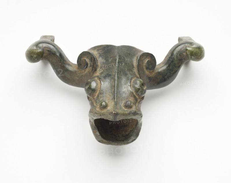 Ornament in the form of a ram head, Han dynasty, 206 BCE-220 CE. Creator: Unknown.