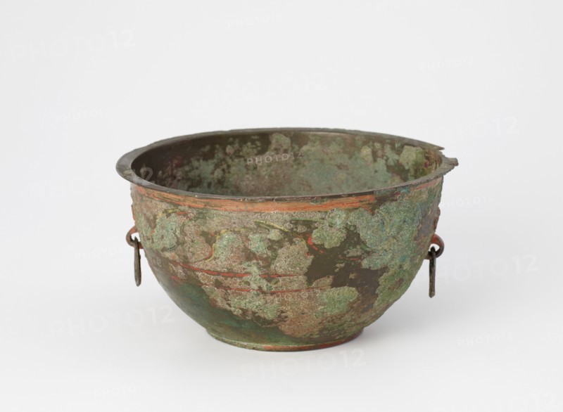 Basin with painted decoration, Han dynasty, 206 BCE-220 CE. Creator: Unknown.