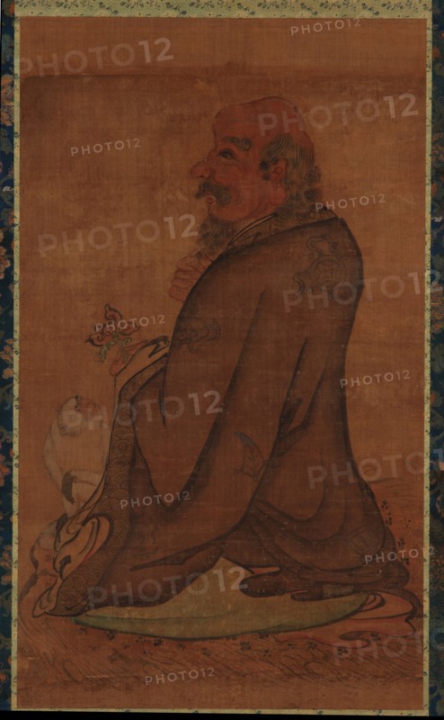 Luohan with a White Monkey, Late Ming or early Qing dynasty, 17th century. Creator: Unknown.