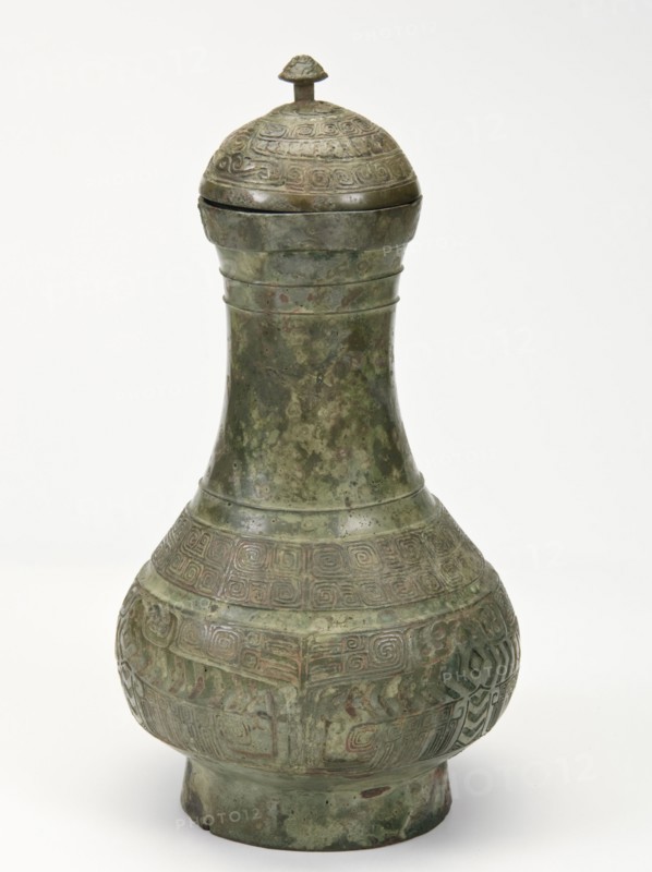 Lidded ritual vessel (hu) with birds and snake, Late Shang dynasty, ca. 1300-1200 BCE. Creator: Unknown.