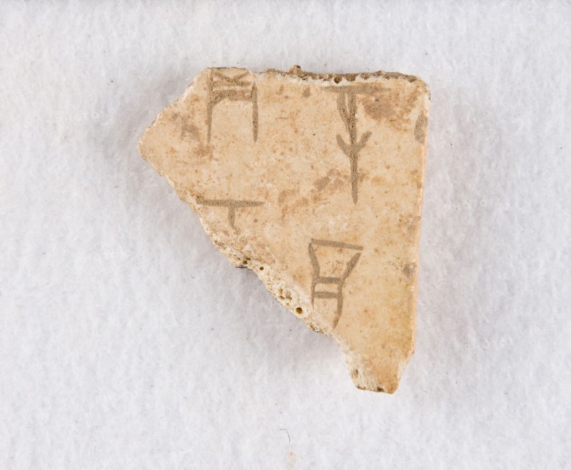 Inscribed bone fragment ("oracle bone"), Late Shang dynasty, ca. 1300-1050 BCE. Creator: Unknown.