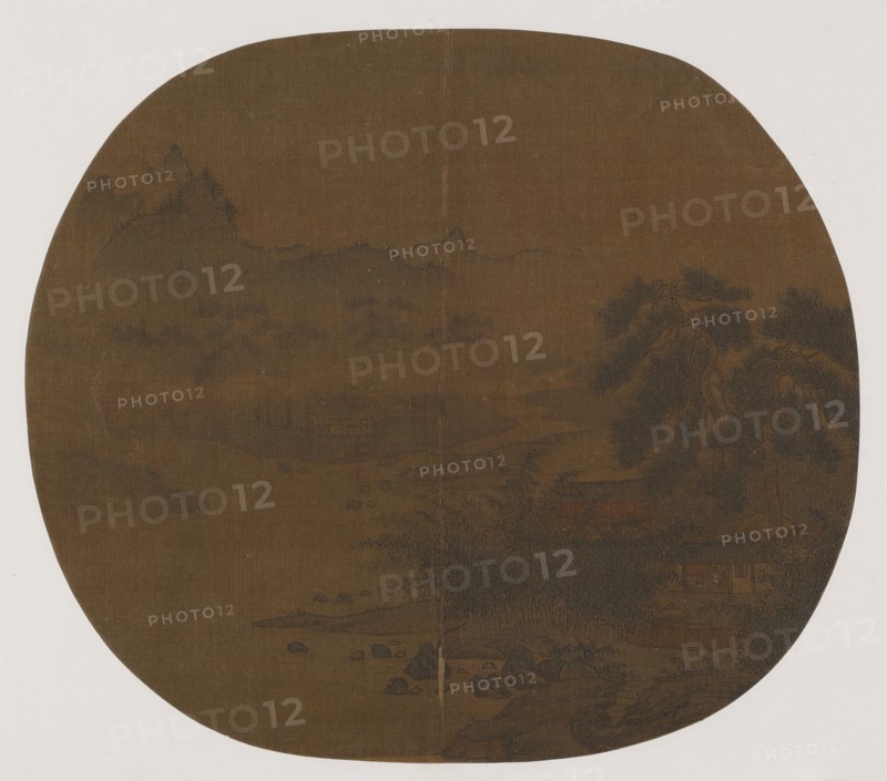 Riverside dwelling among pines and bamboo, Possibly Song dynasty, 1127-1279. Creator: Unknown.