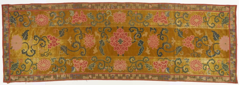 Brocade, velvet, in the form of a wall hanging, Qing dynasty, 1662-1722. Creator: Unknown.