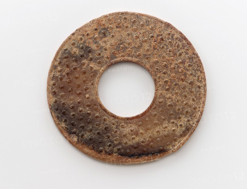 Pendant in the form of a disk (bi) with raised knobs, Zhou dynasty, 475-221 BCE. Creator: Unknown.