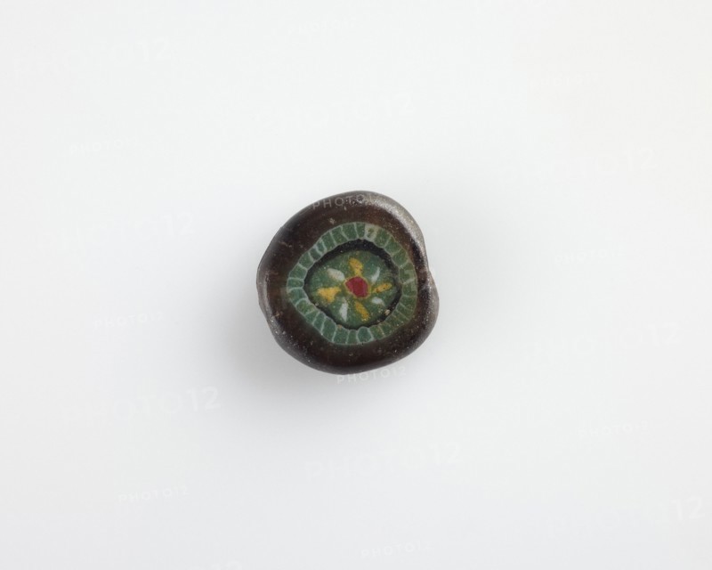 Disk-bead, with a longitudinal bore, Ptolemaic Dynasty or Roman Period, 305 BCE-19 CE. Creator: Unknown.
