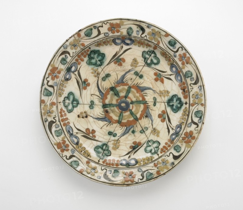 Plate with low foot, Safavid period, early 17th century. Creator: Unknown.
