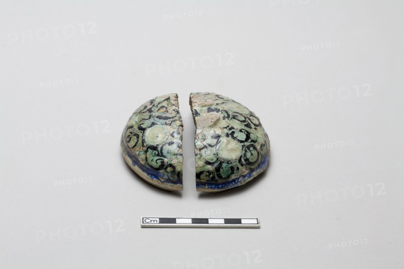Two fragments of a lid, Saljuq period, early 13th century. Creator: Unknown.
