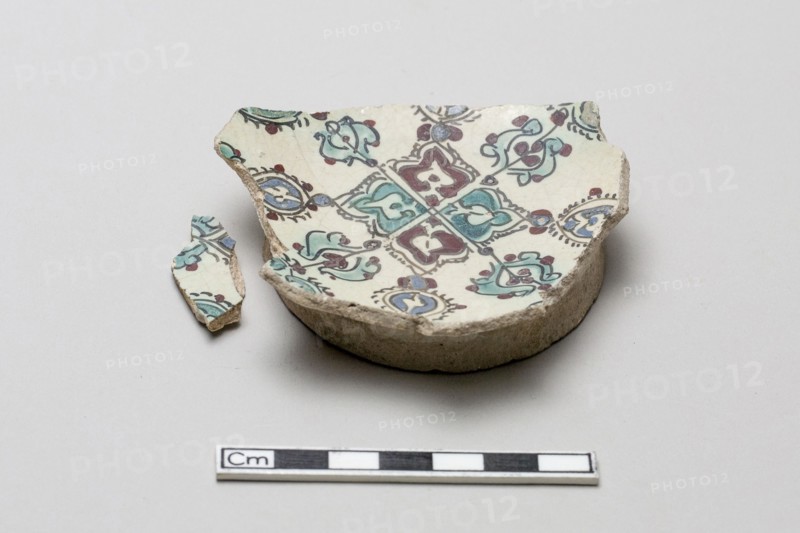 Fragmentary base of a bowl, Saljuq period, early 13th century. Creator: Unknown.