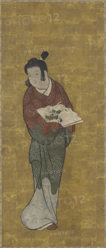A boy with a fan, Edo period, late 17th century. Creator: Unknown.