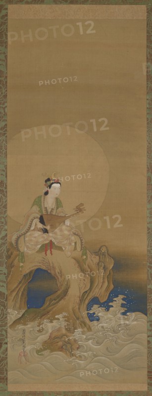 Benten on a rock by the sea, Edo period, (18th century?). Creator: Unknown.