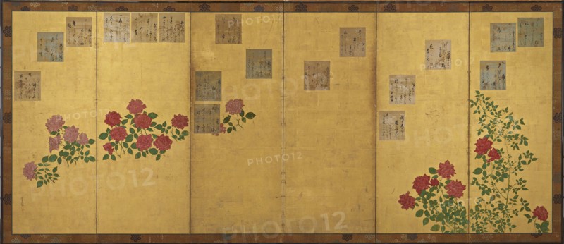 Poem papers and roses, Edo period, 1615-1868. Creator: Unknown.