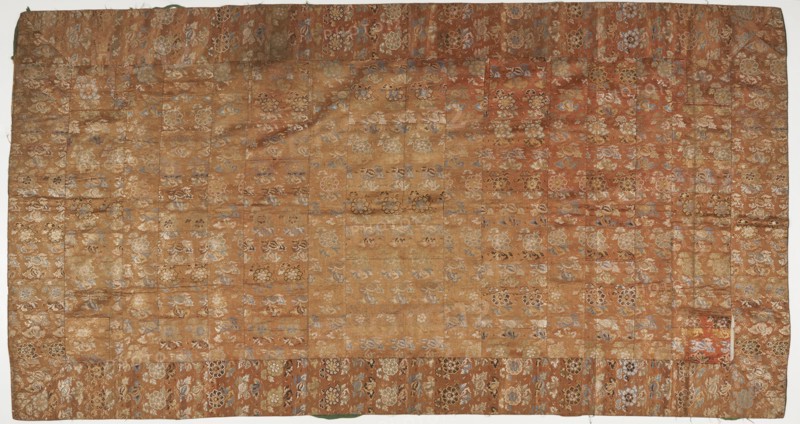 Brocade, silk. A Buddhist monk's robe, patched. Kesa, Edo period, 1615-1868. Creator: Unknown.
