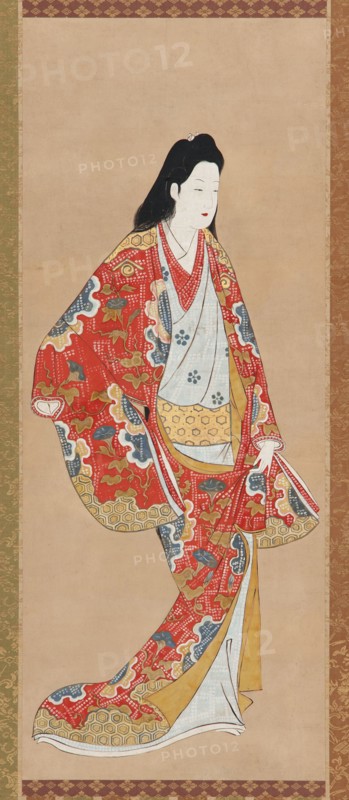 Girl in an orange vermillion dress, Edo period, Kambun era, 1661-1673. Creator: Unknown.