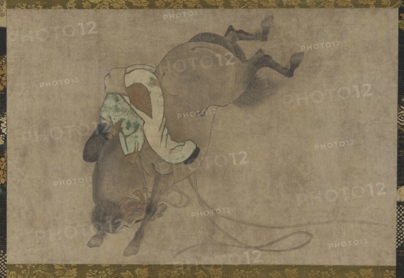 Horse and Rider, Momoyama period, 1568-1615. Creator: Unknown.