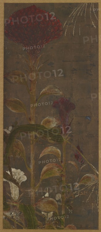 Coxcombs, maize and morning-glories, Momoyama period, 1568-1615. Creator: Unknown.