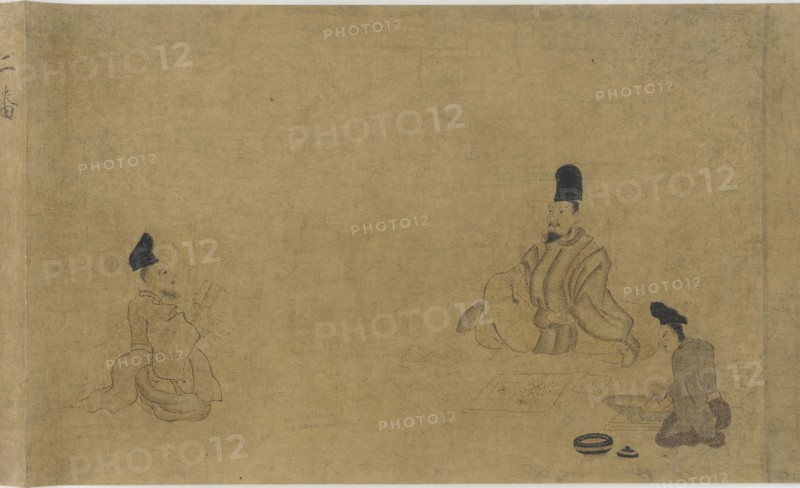 A poem-composing contest among various artisans, Nanbokucho period, 1333-1392. Creator: Unknown.