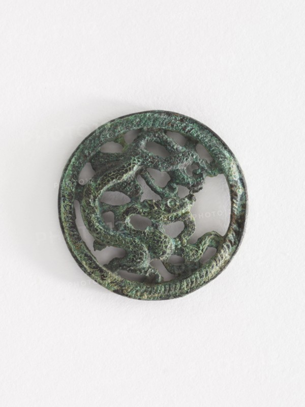Costume ornament: dragon in roundel (pair with F1917.566), Goryeo period, 12th-13th century. Creator: Unknown.
