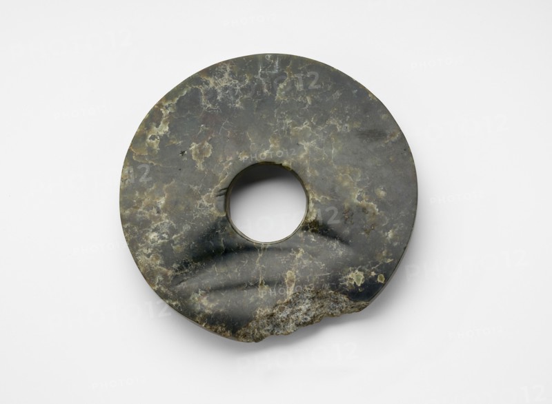 Disk (bi ?) with incised glyph (fragment), Late Neolithic period, ca. 3300-2250 BCE. Creator: Unknown.