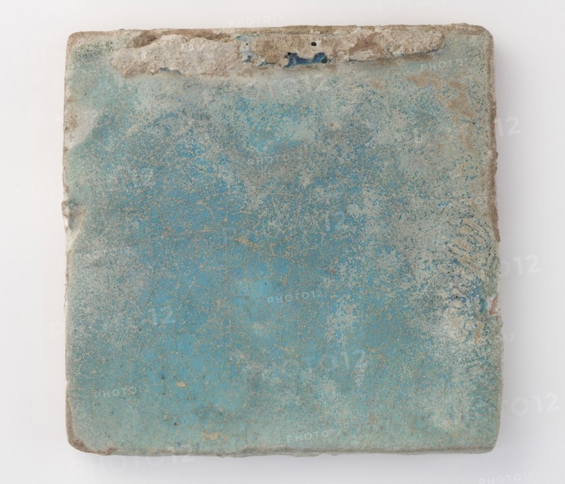 Square tile with slag attachments, 11th-12th century. Creator: Unknown.