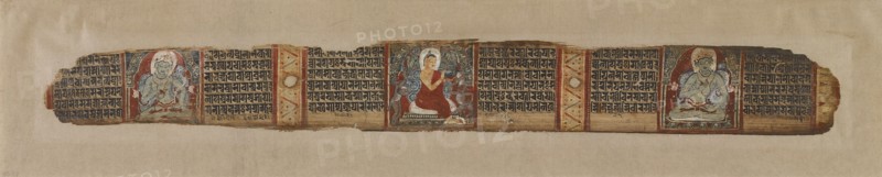 The Buddha distributes honey, from a Prajnaparamita manuscript, 12th century. Creator: Unknown.