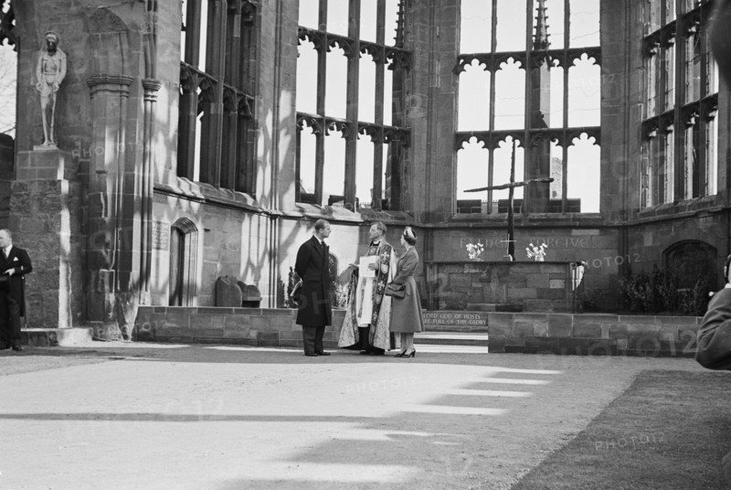 Ruined Cathedral Church of St Michael, Bailey Lane, Coventry, 23/03/1956. Creator: John Laing plc.