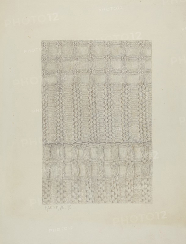 Handwoven Coverlet, c. 1939. Creator: Maud M Holme.