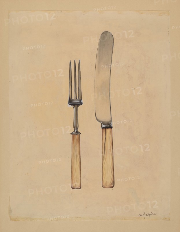 Knife and Fork, c. 1936. Creator: Grace Halpin.