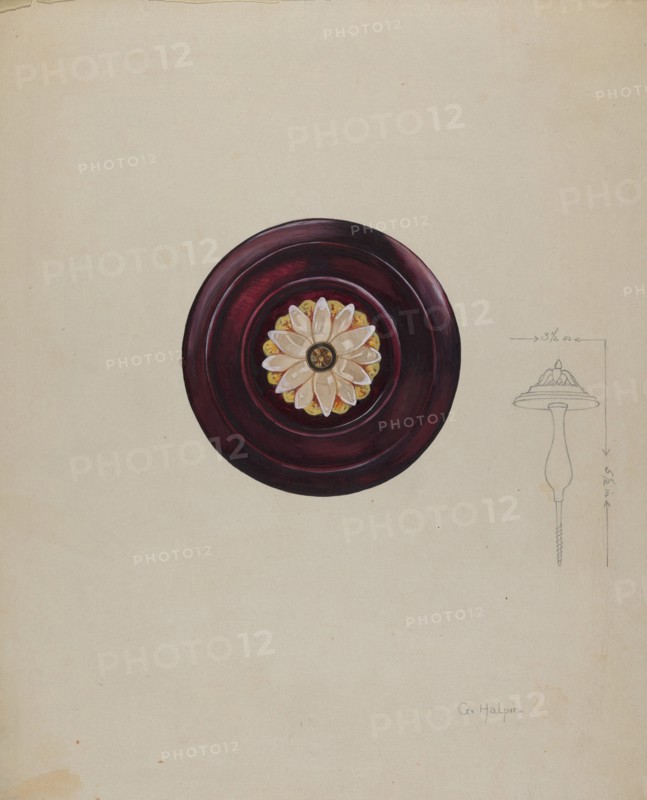 Curtain Tie-back, c. 1937. Creator: Grace Halpin.