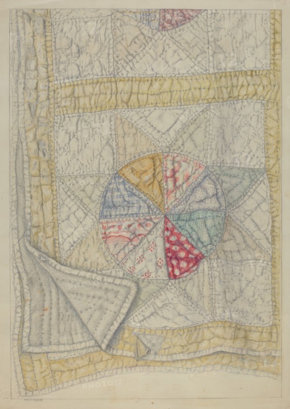 Pieced Quilt - "Star Pattern", c. 1938. Creator: Maud M Holme.