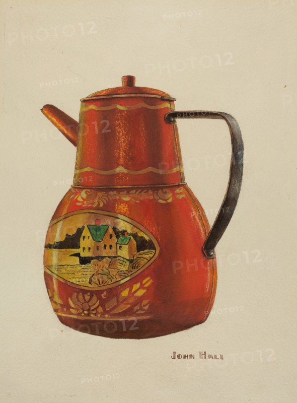 Toleware Teapot, c. 1941. Creator: John Hall.