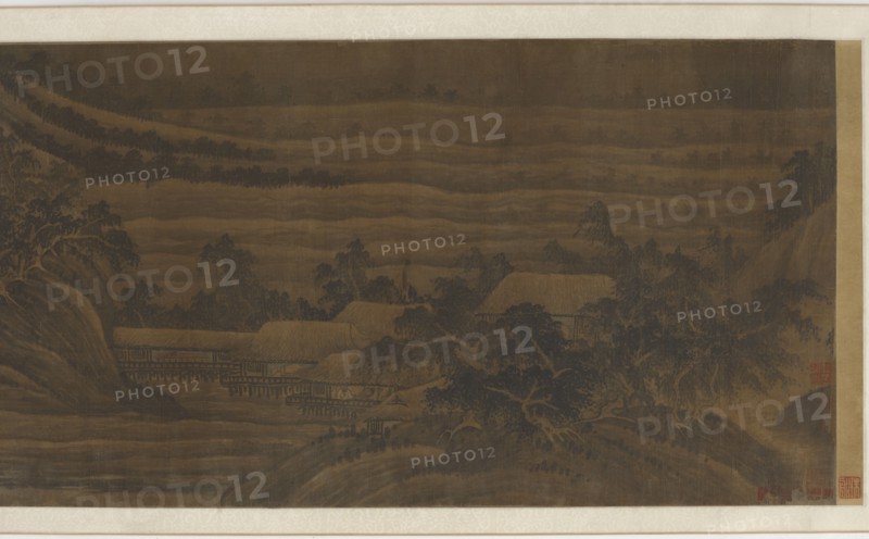 River Valley with houses and temples, Ming dynasty, 15th-16th century. Creator: Unknown.