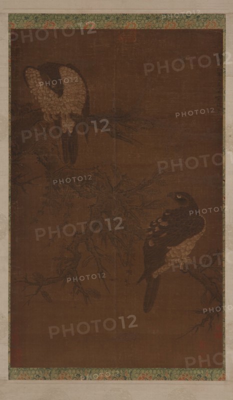 Two Hawks on a Withered Bough, Ming dynasty, 16th century. Creator: Unknown.