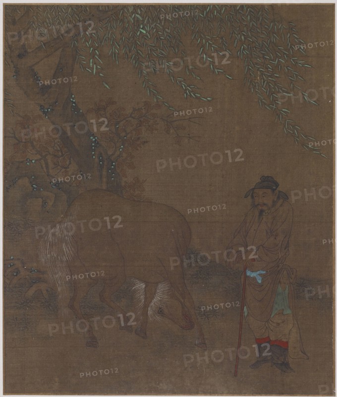 Horse and Groom under a Willow, Possibly Ming dynasty, 1368-1644. Creator: Unknown.