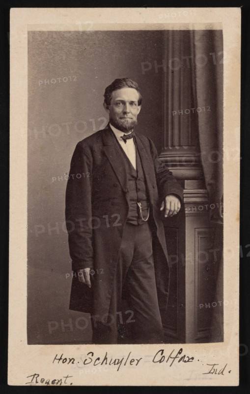 Portrait of Schuyler Colfax (1823-1885), Before 1885. Creator: Brady's National Photographic Portrait Galleries.