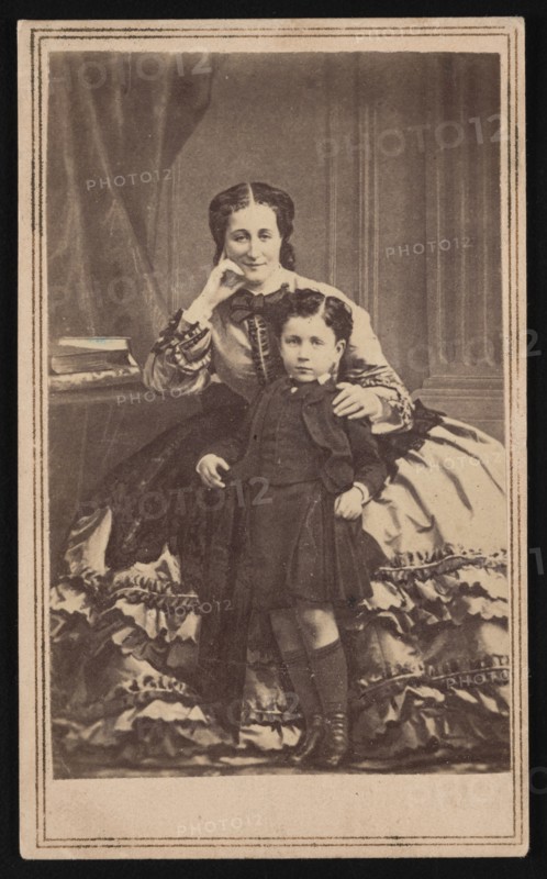 Portrait of Euge´nie de Montijo (1826-1920) and Son, Circa 1860s. Creator: E. & H.T. Anthony.