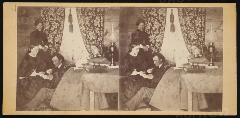 Camp Park Woods - Officers' Quarters, March 1862; Civil War, 1861-1865. Creator: Titian Ramsay Peale.