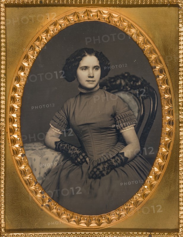 Untitled [portrait of a young woman in lace gloves], 1839/60.  Creator: Unknown.