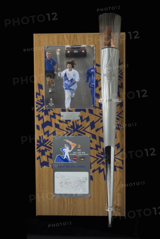 Olympic torch carried by Sally Ride, 2002. Creator: Unknown.