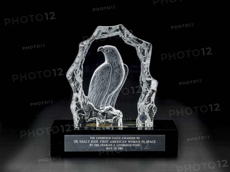 Lindbergh Eagle Award presented to Sally Ride, 1985. Creator: Malcolm & Hayes.
